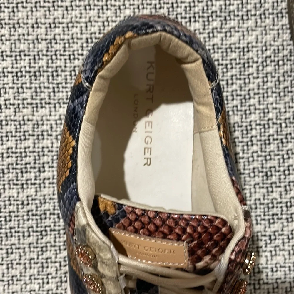 Girls' Snake-Print Lace-Up Dress Sneakers in Multi-Color